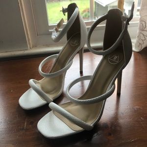 White Snakeskin Heels